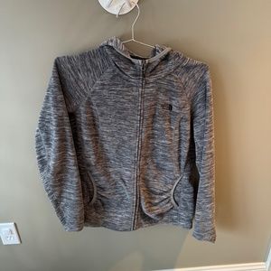 North Face Women's Fleece Zip Jacket Gray Space Dye Print